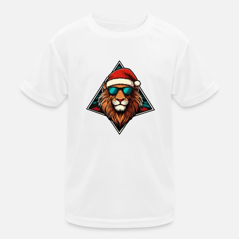 Löwe Santa  Kinder Funktions-T-Shirt