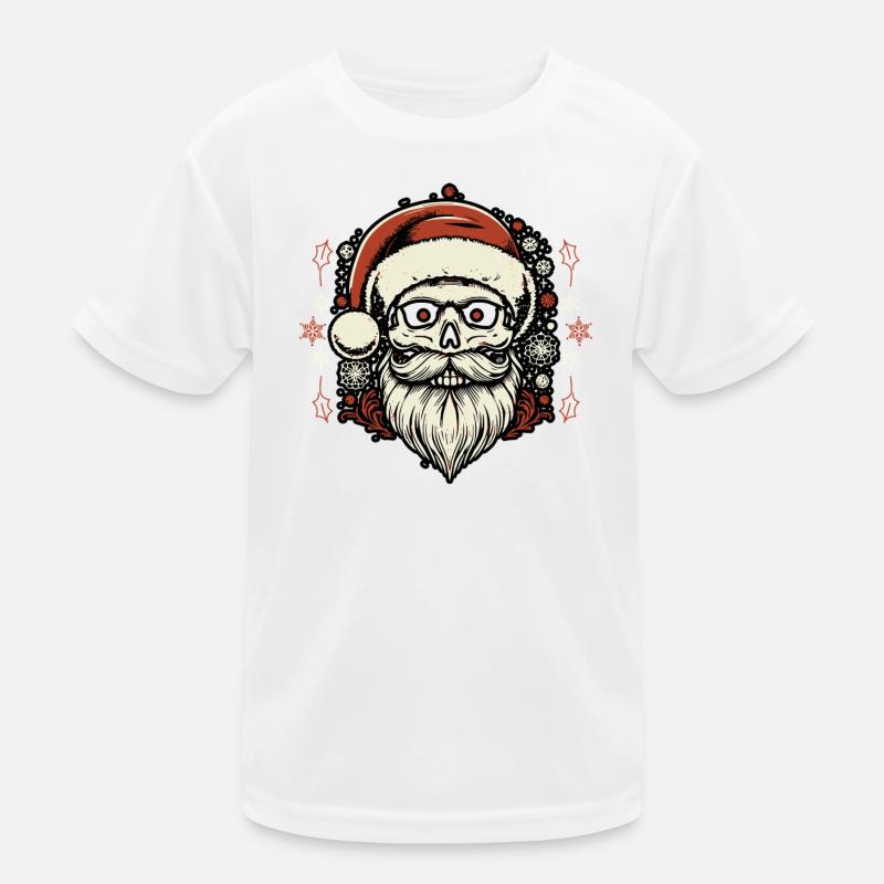 Gothic Santa Skull Christmas Kids Functional T-Shirt