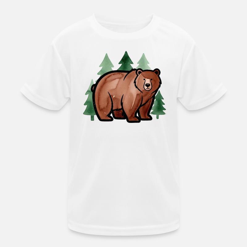 Ours de la forêt dans le style aquarelle T-shirt sport Enfant