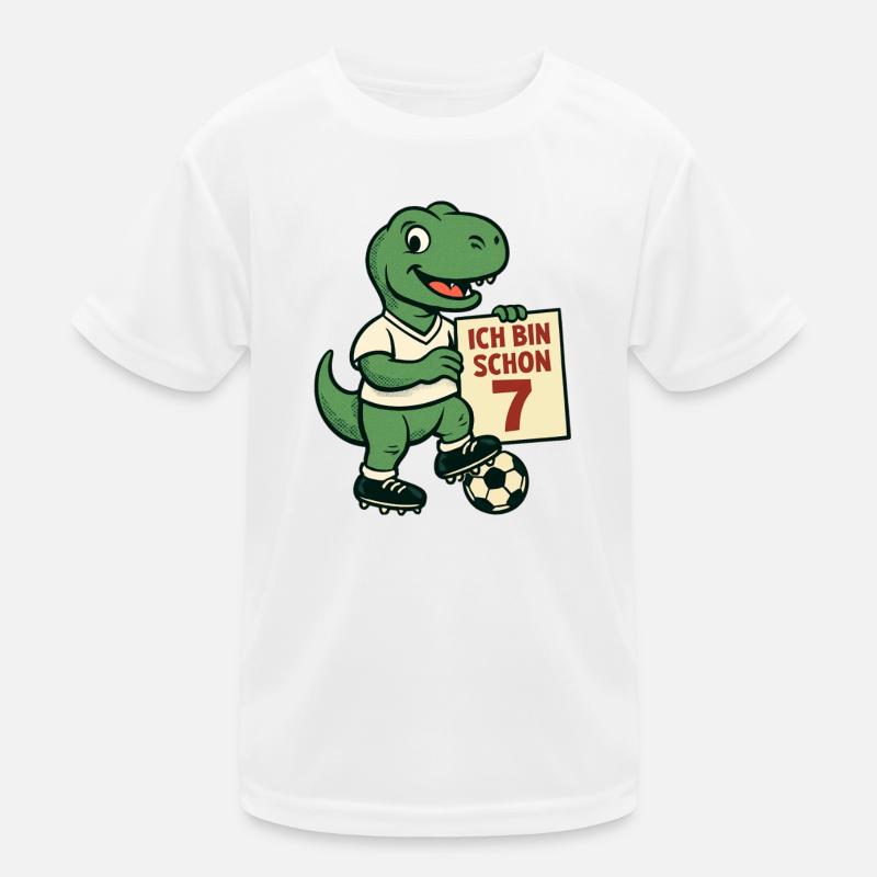 Süßer Dino Ich bin schon 7 Geburtstag Kinder Funktions-T-Shirt