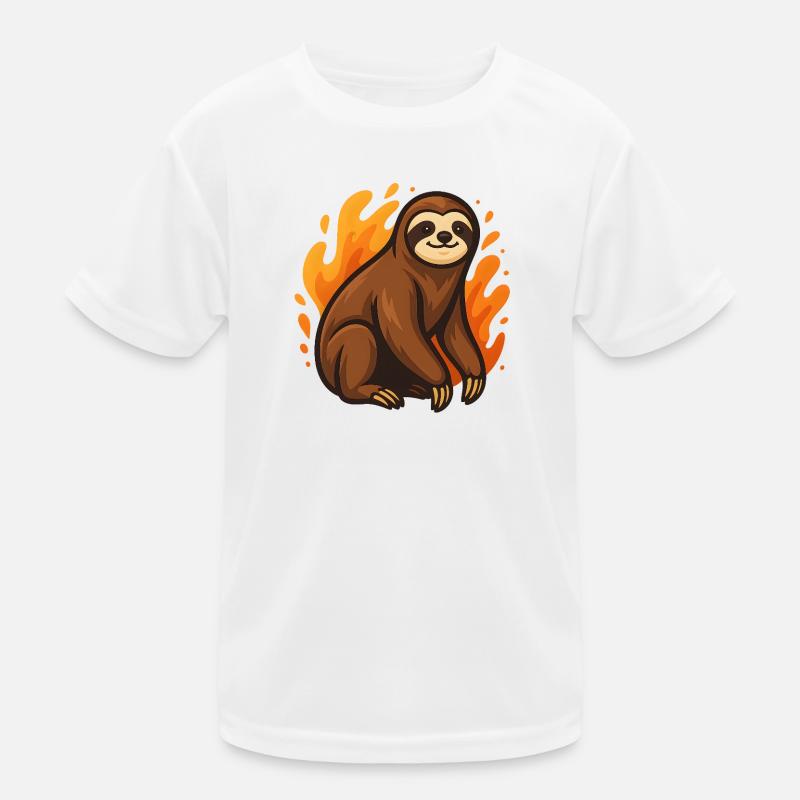Flammendes Faultier Kinder Funktions-T-Shirt