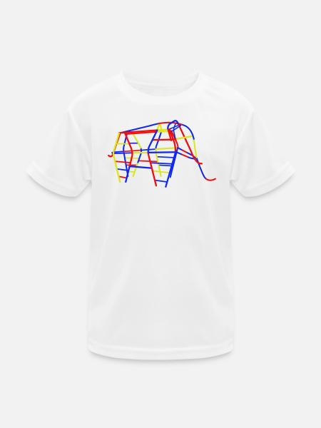 Éléphant grimpeur en RDA - T-shirt sport Enfant - blanc - Devant