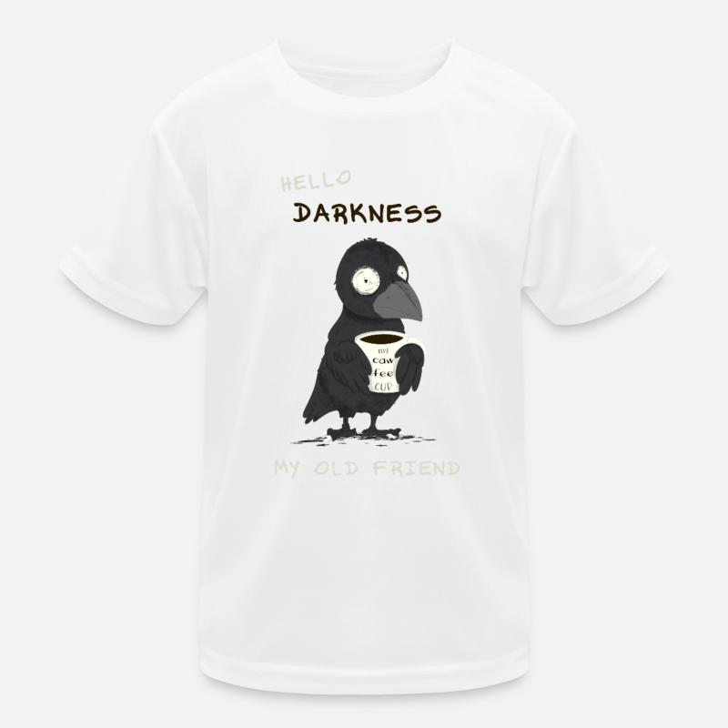 Rabe mit Kaffeebecher – Dunkle Freundschaft Kinder Funktions-T-Shirt
