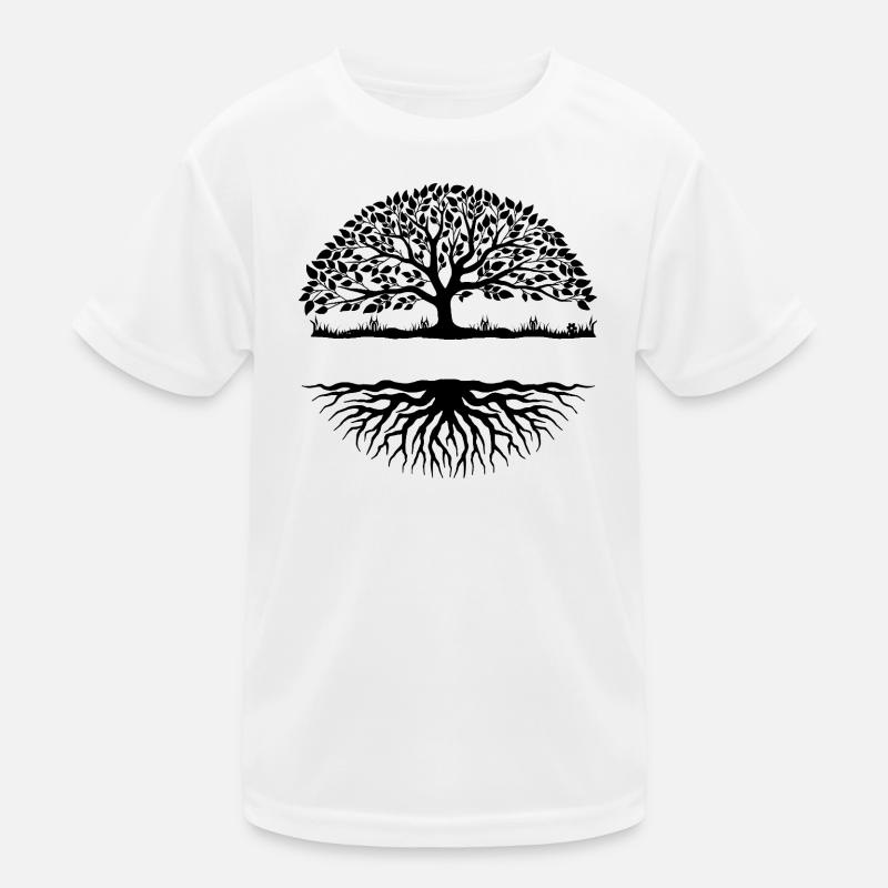 Shade Tree with Text Space and Roots – Grow & Kids Functional T-Shirt