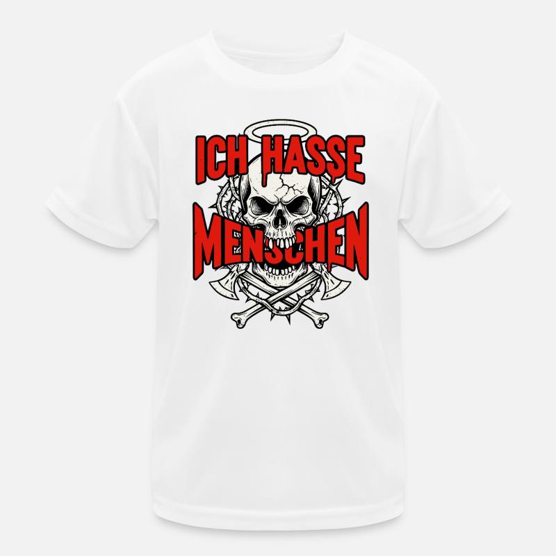 I Hate People Skull Skull Kids Functional T-Shirt