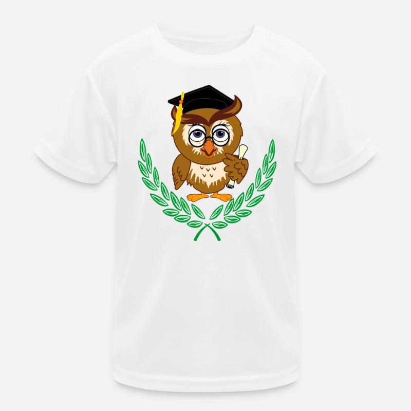 Owl with Diploma and Graduation Hat – Children's Diploma Kids Functional T-Shirt