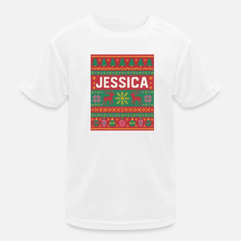 Nom festif Jessica Ugly style de Noël, Noël T-shirt sport Enfant