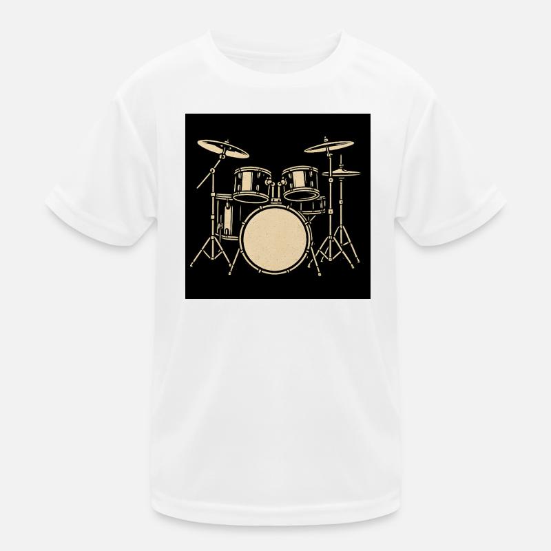 Schwarzsilbernes Drumset Illustration Kinder Funktions-T-Shirt