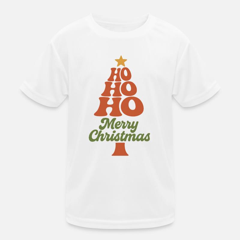 HoHoHo Weihnachtsbaum Typografie Kinder Funktions-T-Shirt