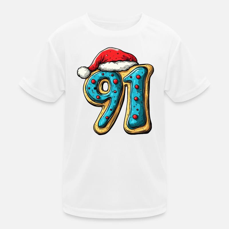 91 Numéro Cookie Noël T-shirt sport Enfant