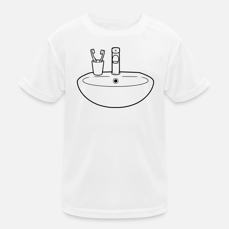 Sink Bathroom Plumbing Vector Kids Functional T-Shirt