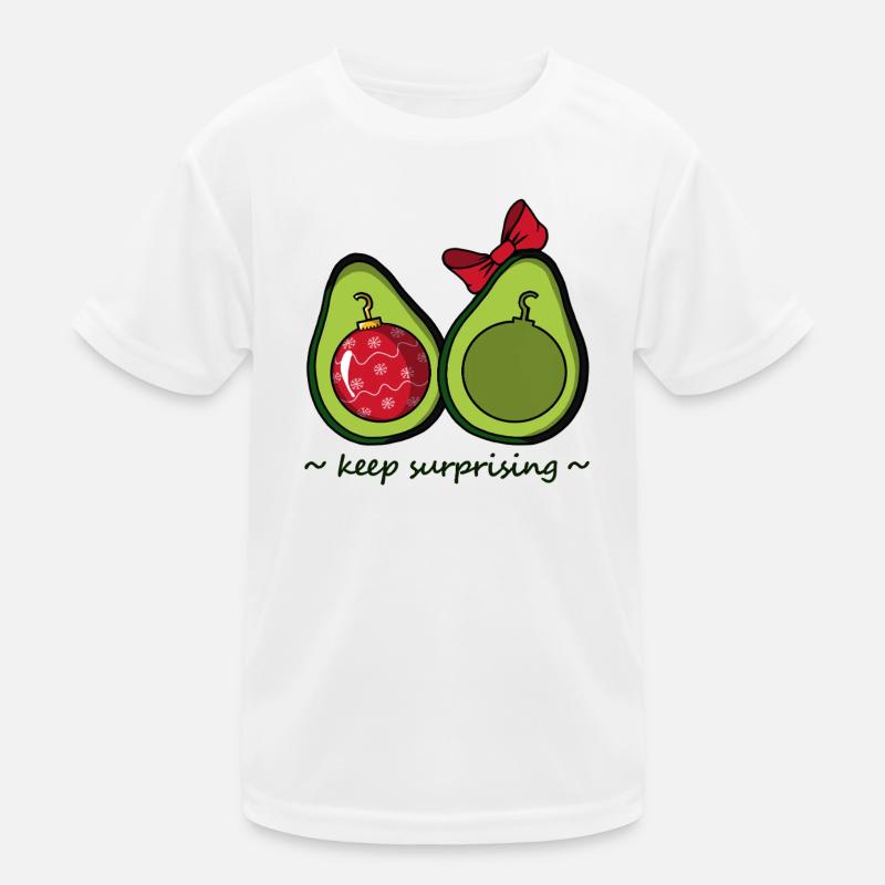 Avocado mit Weihnachtskugel als Kern Kinder Funktions-T-Shirt