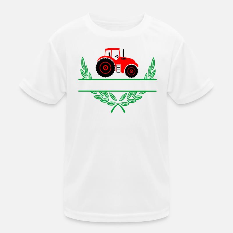 Red Tractor with Namespace Kids Functional T-Shirt