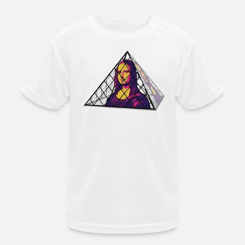 Mona Lisa (La Joconde) in der Glaspyramide Kinder Funktions-T-Shirt