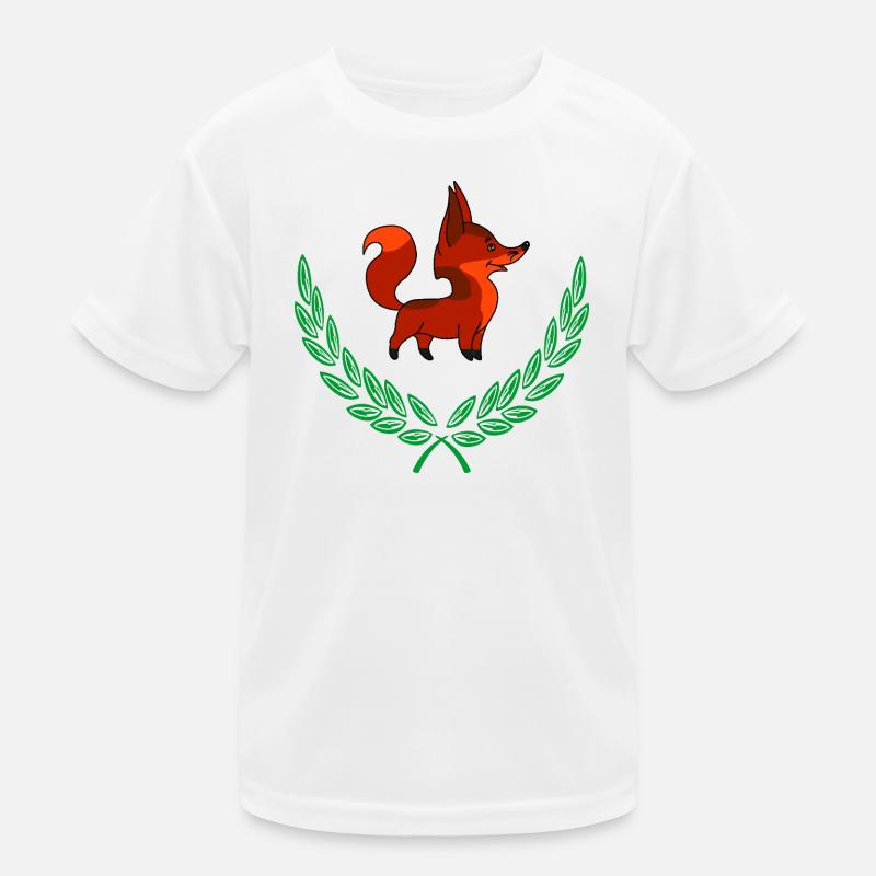 Fox in Laurel Wreath Kids Functional T-Shirt