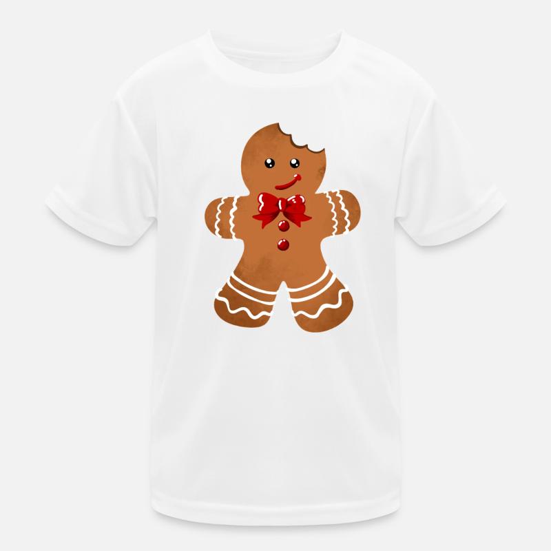 Sugar Gloss Gingerbread Man with Bow Kids Functional T-Shirt