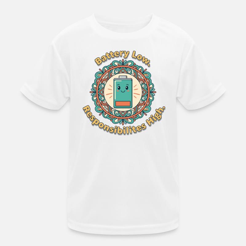 Battery Low Mandala Kids Functional T-Shirt