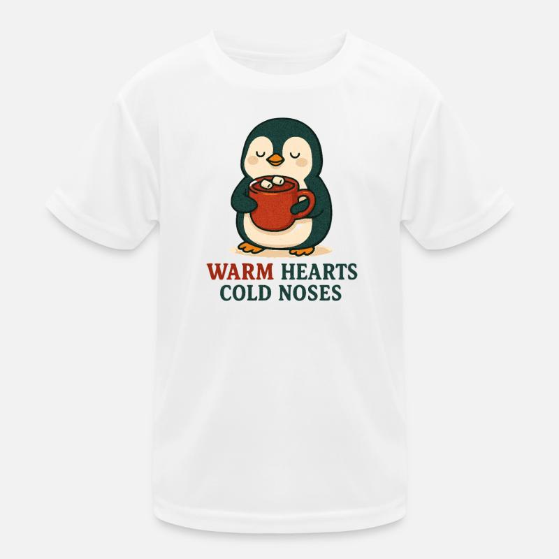 Cuddly penguin with hot cup Kids Functional T-Shirt
