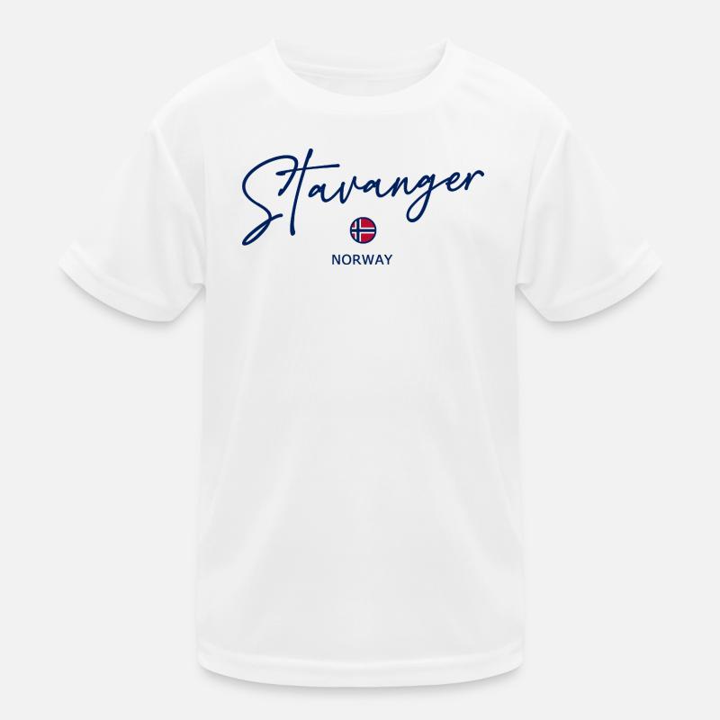 Stavanger - Norway Flag - Norge - Norwegen Kinder Funktions-T-Shirt