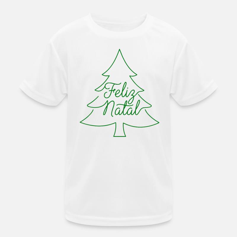 Feliz Natal Christmas Tree Christmas Design Kids Functional T-Shirt