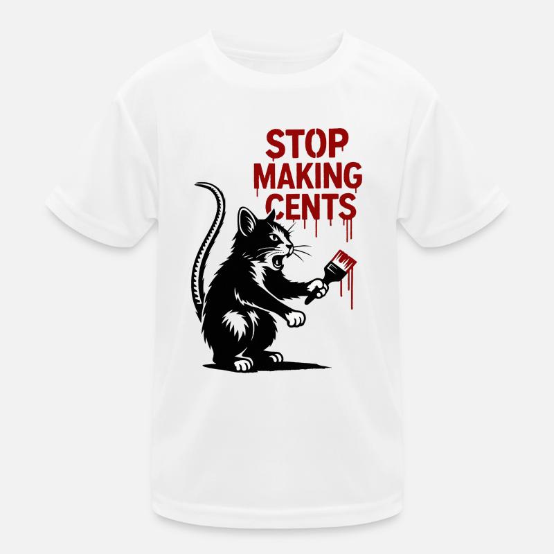 Stop Making Cents Katzengraffiti Kinder Funktions-T-Shirt
