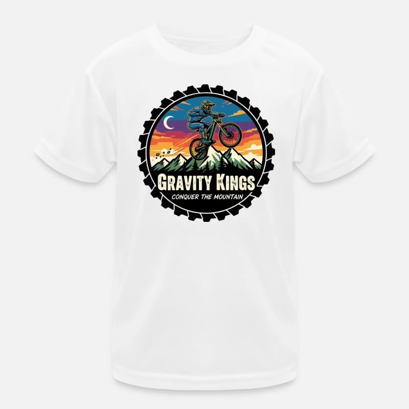 Gravity Kings: Conquer the Mountain Kids Functional T-Shirt