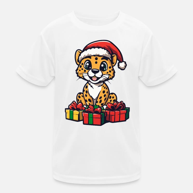 Cadeaux de Noël guépard T-shirt sport Enfant