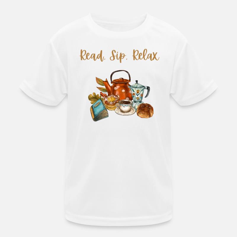 Cozy Autumn Vibe: Read, Sip, & Relax Kids Functional T-Shirt