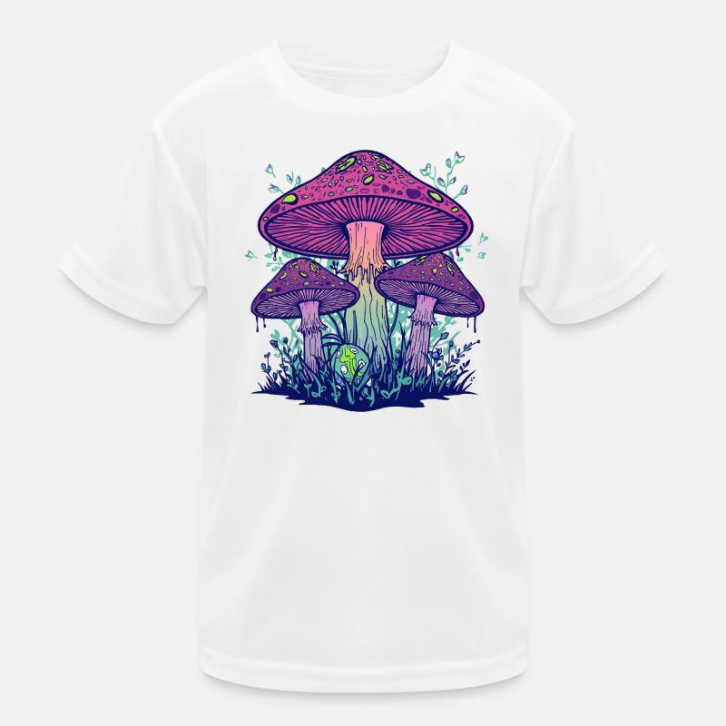Purple Psychedelic Mushrooms Kids Functional T-Shirt