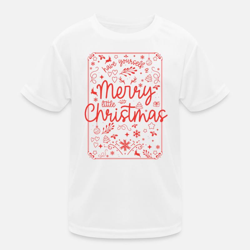 Joyeux Noël Script Rouge T-shirt sport Enfant