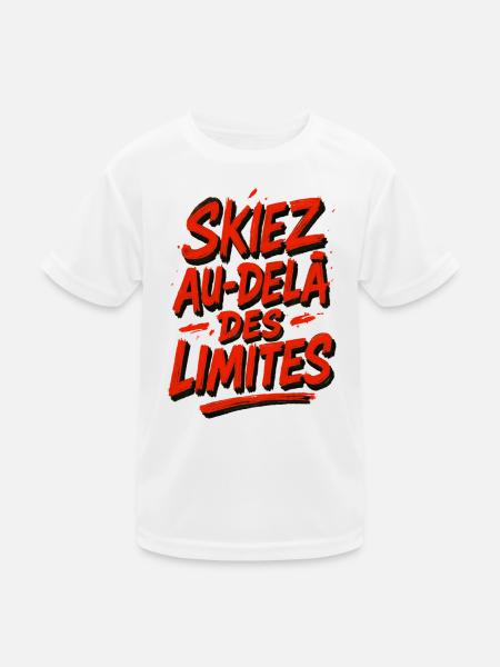Ski beyond the limits! - Kids Functional T-Shirt - white - Front