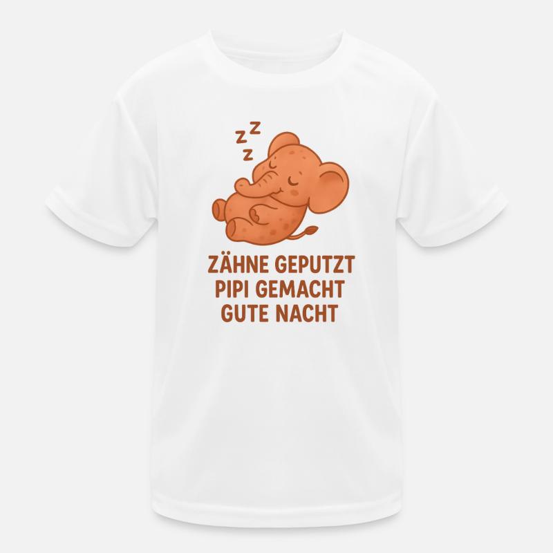 Elephant Lullaby Teeth Brushed Kids Functional T-Shirt