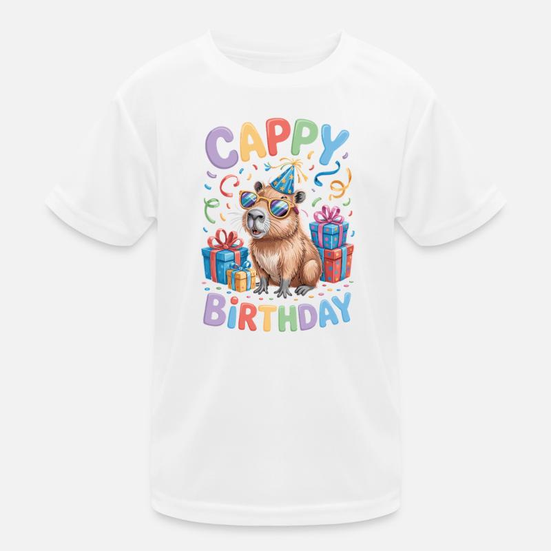 Capybara Birthday Cappy Birthday Funny Capy Kids Functional T-Shirt