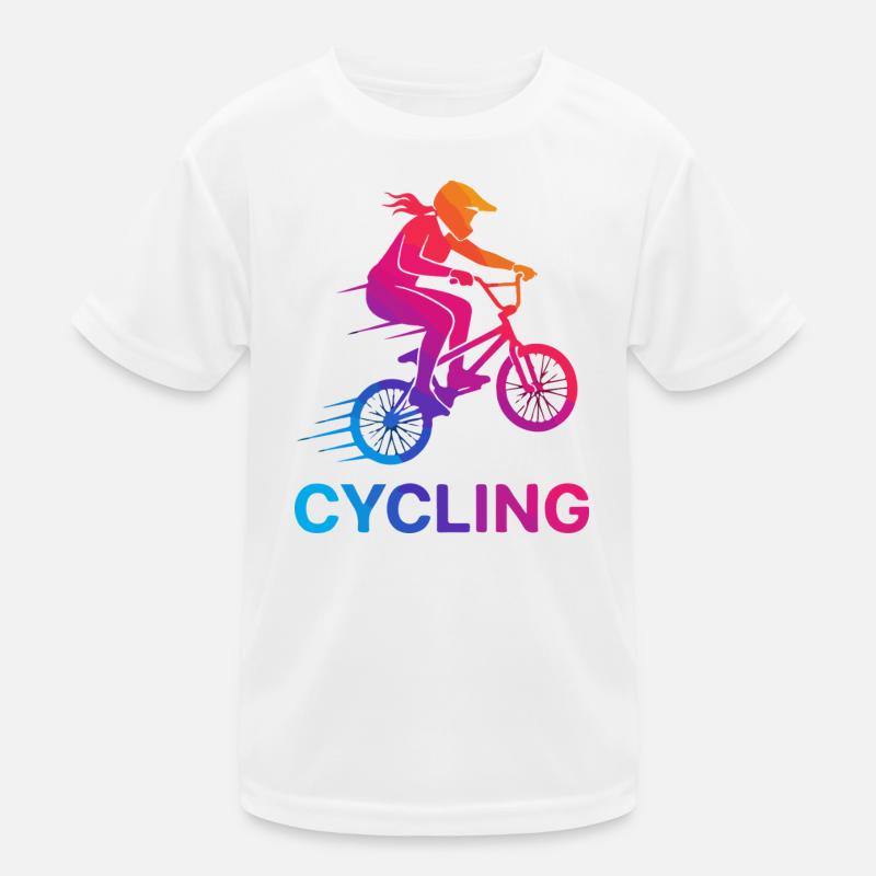 Gradient Cyclist Silhouette Kinder Funktions-T-Shirt