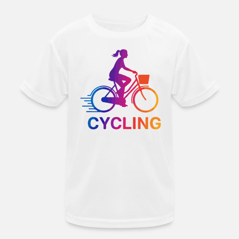 Rainbow Gradient Cyclist Kinder Funktions-T-Shirt
