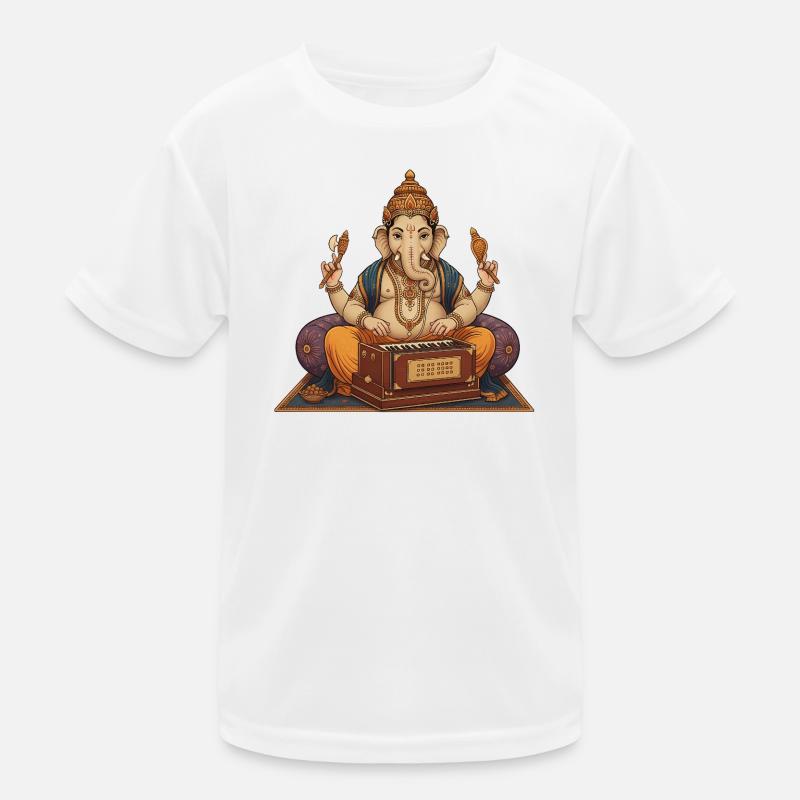 Ganesha Harmonium Art Kids Functional T-Shirt