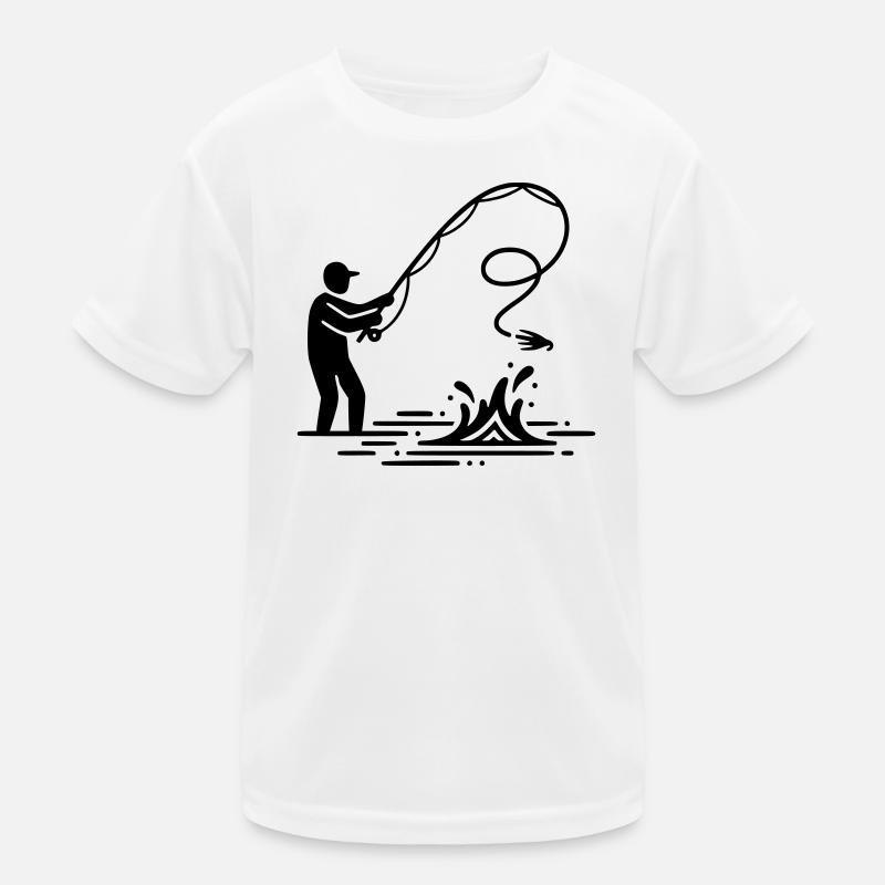 Fly Fishing Angler Sputum Vector Kids Functional T-Shirt