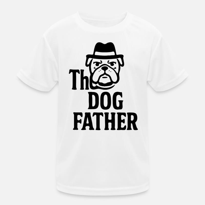 Das Maskottchen-Maskottchen-Design des Hundevaters Bulldoggenhuts Kinder Funktions-T-Shirt