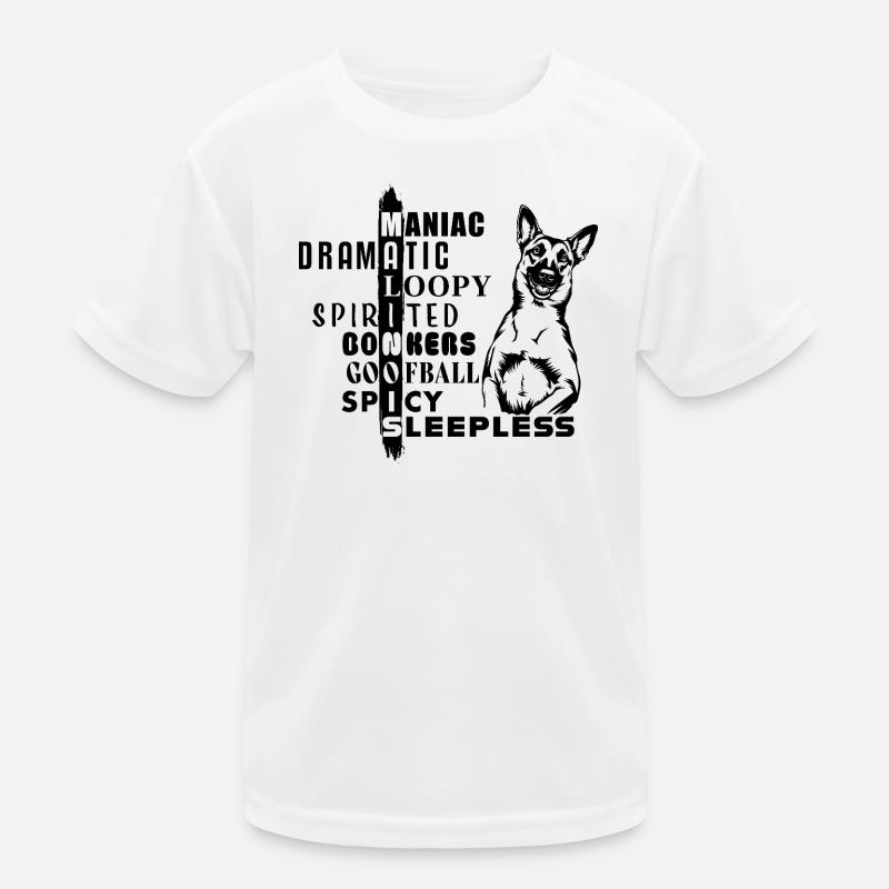 Belgian Malinois Personality Word Puzzle Kids Functional T-Shirt