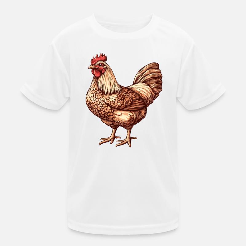 Illustration de poulet vibrant T-shirt sport Enfant