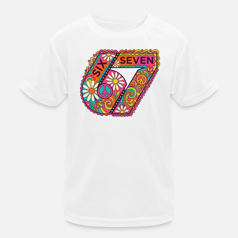 Psychedelic Seven Flowers T-shirt sport Enfant
