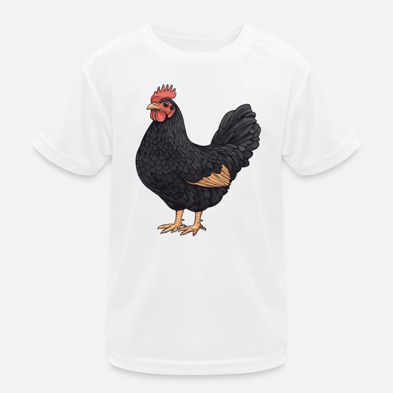 Schwarzer Hahn Illustration Kinder Funktions-T-Shirt
