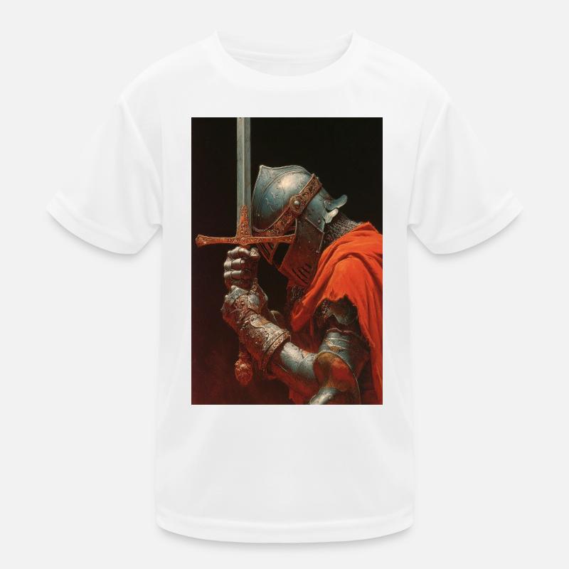 Medieval Knight with Sword Kids Functional T-Shirt