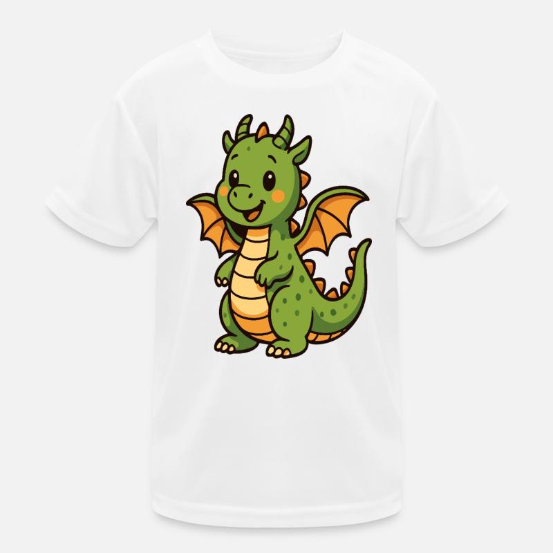 Kleiner Drachen im Comicstil Kinder Funktions-T-Shirt
