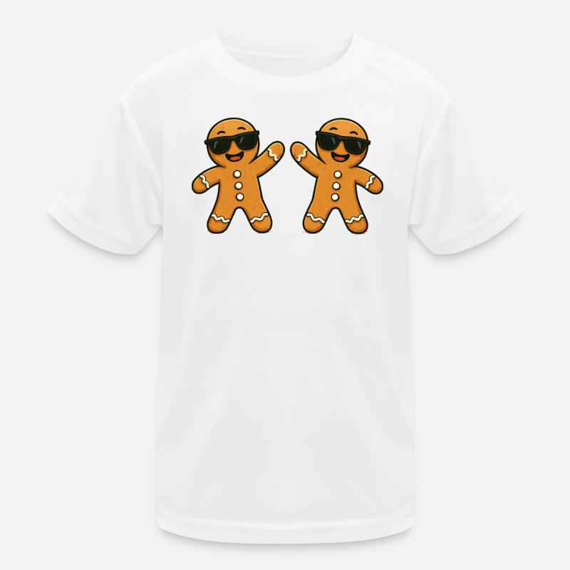 Lebkuchenmänner mit Sonnenbrille Kinder Funktions-T-Shirt