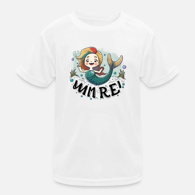 Regenbogen-Meerjungfrau-Splash-Illustration Kinder Funktions-T-Shirt