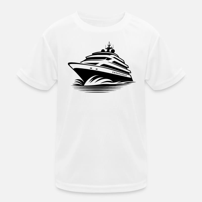 Yacht de croisière avec pleine vague devant T-shirt sport Enfant
