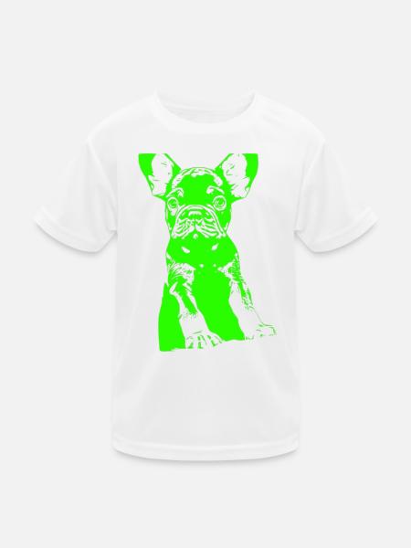 Bulldoge - Kinder Funktions-T-Shirt - Weiß - Vorne