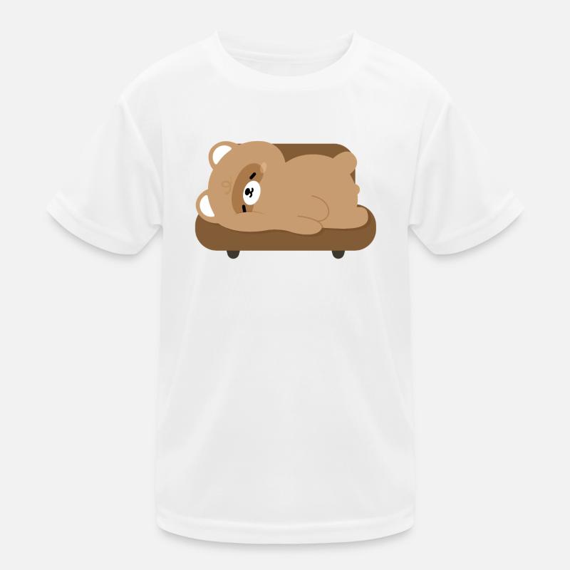 Müder Biber auf der Couch Kinder Funktions-T-Shirt
