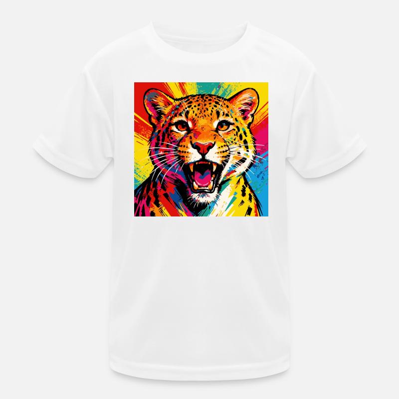 Leopard Pop Art Color Explosion Kids Functional T-Shirt